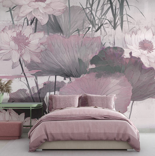 Orient-Tapete - LOTUS WHISPER - jaWalls - Vlies / Stoff / Blumen