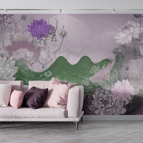Moderne Tapete - WATER DREAM - jaWalls - Vlies / Stoff / Blumenmotiv