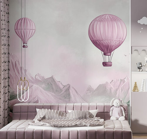 Tapete / minimalistisches Design - CLOUD GLIDERS - jaWalls - gegenständliche Malerei / Kunstdruck / Panorama