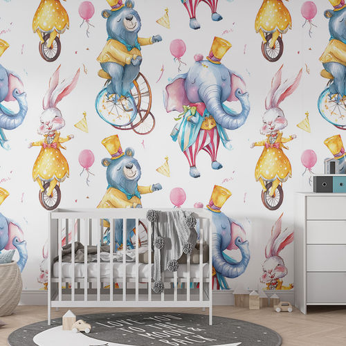 Moderne Tapete - WHIMSY PARADE - jaWalls - Vlies / Motiv / Tiermotiv
