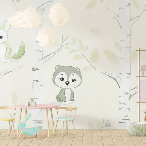 Moderne Tapete - GLITTER GROVE - jaWalls - Stoff / Motiv / Tiermotiv