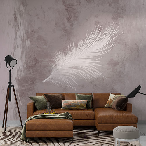 Moderne Tapete - DANCING FEATHER - jaWalls - Vlies / personalisierbares Motiv / gegenständliche Malerei