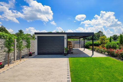 Carport für Garagen - GAR_M08 - GARDEON GmbH - Solar / Stahl / Zweisitzer