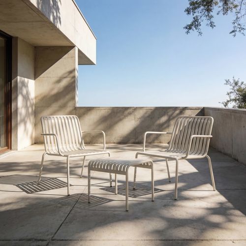 Modernes Lounge-Gartenmöbel - GABY - TICKET FOR THE MOON - minimalistisches Design / aus lackiertem Metall / für Privatgebrauch
