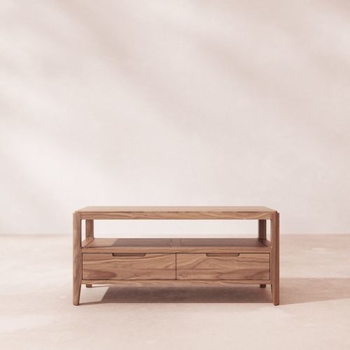 Fernsehmöbel mit Schubladen - ARTO - TICKET FOR THE MOON - Nussbaum / beige