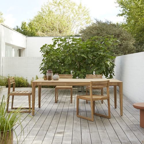 Moderne Tisch- und Stuhlkombination - VASCO - TICKET FOR THE MOON - für Terrasse / für Garten / Teakholz