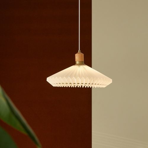 Moderne Deckenleuchte - AURORE - TICKET FOR THE MOON - rund / PVC / Eiche