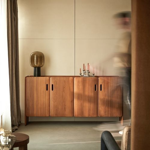 Modernes Sideboard - MARCO - TICKET FOR THE MOON - Teakholz / lackiertes Holz / High-End