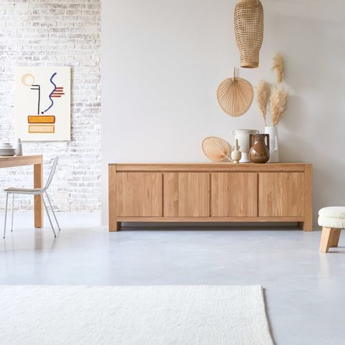 Modernes Sideboard - EDEN - Tikamoon - Massivholz / Eiche / mit Regal