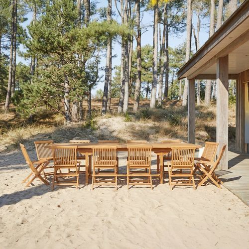 Moderne Tisch- und Stuhlkombination - CAPRI - Tikamoon - für Garten / Akazie / mit Stauraum