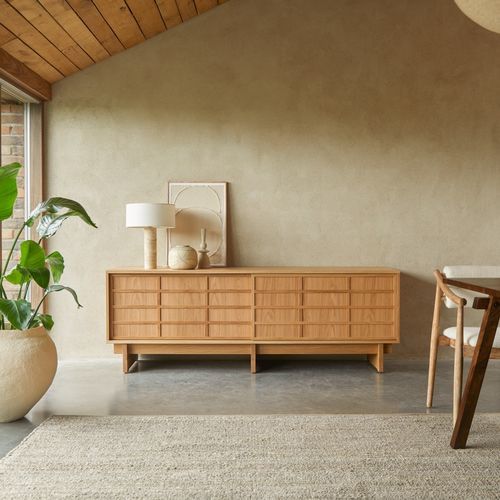 Modernes Sideboard - MIU - Tikamoon - Holzfurnier / Massivholz / Sperrholz