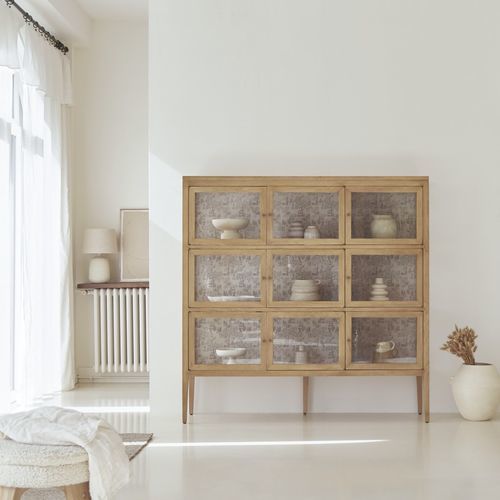 Klassischer Geschirrschrank - TANA - Tikamoon - Eiche / Ulme / Sperrholz