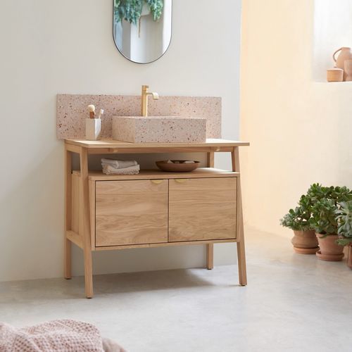 Freistehender Waschtisch-Unterschrank - POLA - Tikamoon - Eiche / skandinavisches Design / mit 2 Türen