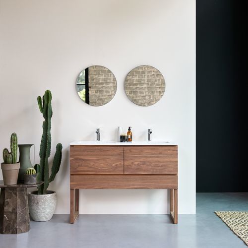 Moderner Badezimmer-Schrank - EDGAR - Tikamoon - für sanitäre Anlagen / für Dusche / Nussbaum