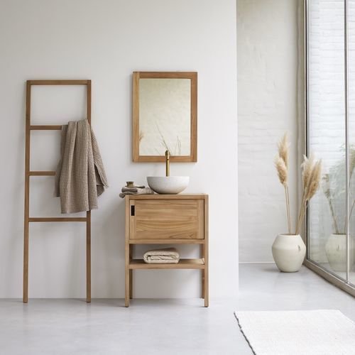 Einzelwaschbeckenunterschrank - ARTY - Tikamoon - freistehend / Teakholz / lackiertes Holz