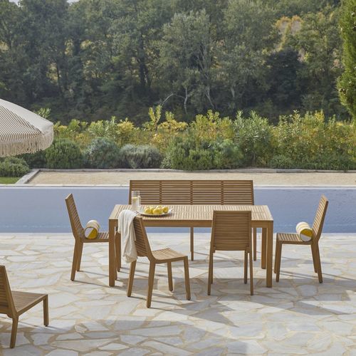 Moderne Tisch- und Stuhlkombination - T&Eacute;O - Tikamoon - für den Innenbereich / für Garten / Holz