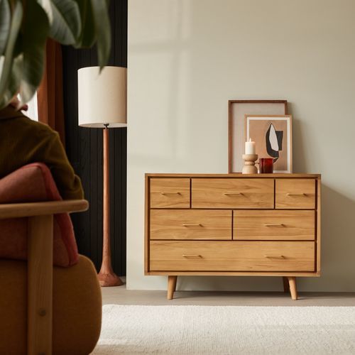 Kommode / skandinavisches Design - KORT - Tikamoon - Metall / Messing / Massivholz