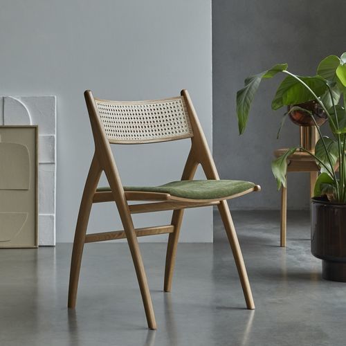 Moderner Stuhl - CLARA - Tikamoon - für den Innenraum / Eiche / Rattan