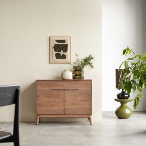 Modernes Sideboard - GABRIELLE - Tikamoon - Massivholz / mit Schubladen / mit Schwingtür