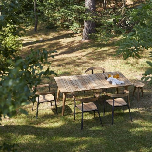 Moderner Esstisch - KATRINE - Tikamoon - Teakholz / Gestell aus Teakholz / rechteckig