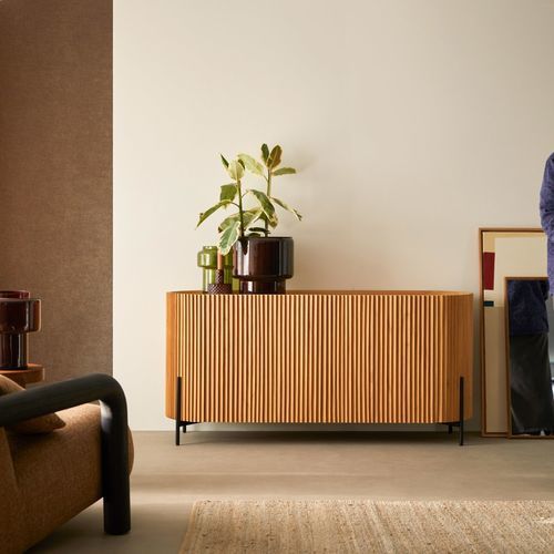 Sideboard / Art Deco - LOU - Tikamoon - Metall / Holz / mit Schwingtür