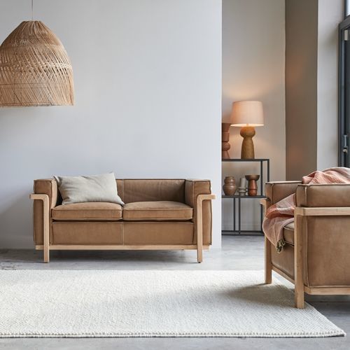 Modernes Sofa - COBBELWOOD - Tikamoon - für den Innenbereich / Eiche / Leder