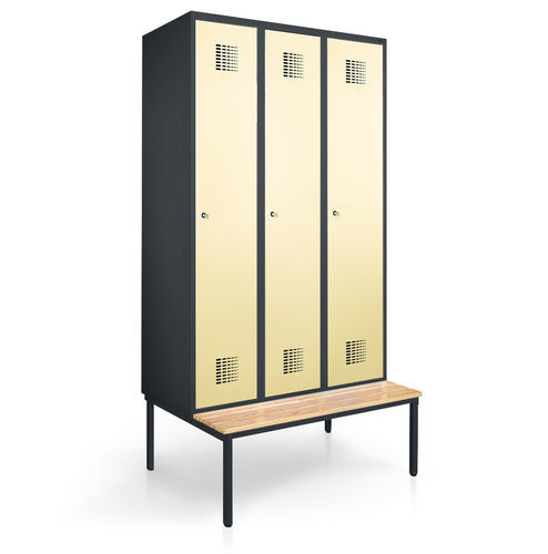 Stahl-Garderobenschrank - 1110-030100-1201112_V.461 - Lockeel - pulverbeschichteter Stahl / Blech / mit Schlüssel