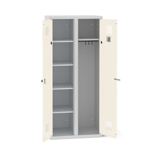 Stahlblech-Garderobenschrank - 1140-020121-0601112_V.439 - Lockeel - pulverbeschichteter Stahl / mit Schlüssel / für Büro