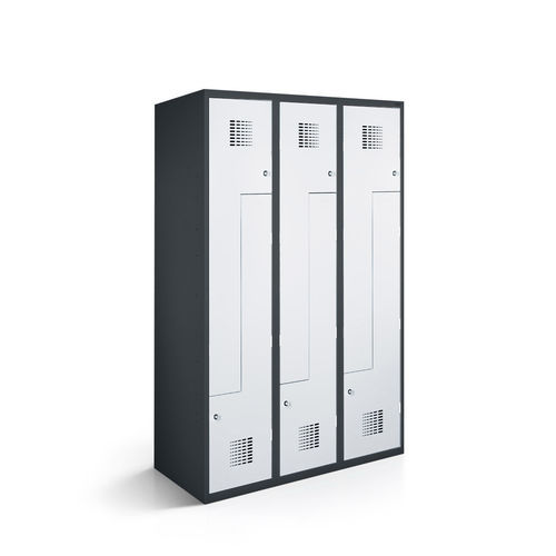 Stahl-Garderobenschrank - 1150-030200-0901112_V.459 - Lockeel - pulverbeschichteter Stahl / Stahlblech / für Sportanlage