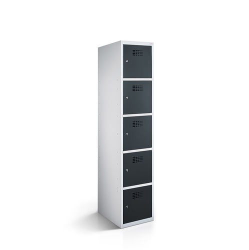 Stahl-Garderobenschrank - 2110-010500-0401112_V.491 - Lockeel - Stahlblech / pulverbeschichteter Stahl / mit Schlüssel