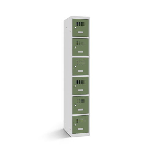 Stahlblech-Garderobenschrank - 2110-010600-0301112_V.489 - Lockeel - pulverbeschichteter Stahl / mit Schlüssel / für Sportanlage