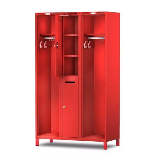 Stahl-Garderobenschrank - DUO - Lockeel - Stahlblech / pulverbeschichteter Stahl / mit Schlüssel