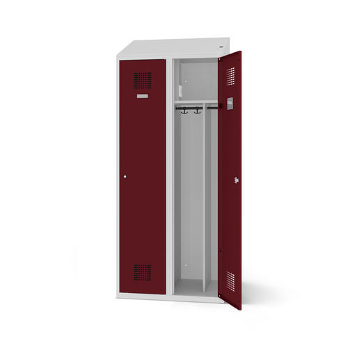 Stahl-Garderobenschrank - 1180-020100-0801112_V.437 - Lockeel - Stahlblech / pulverbeschichteter Stahl / mit Schlüssel