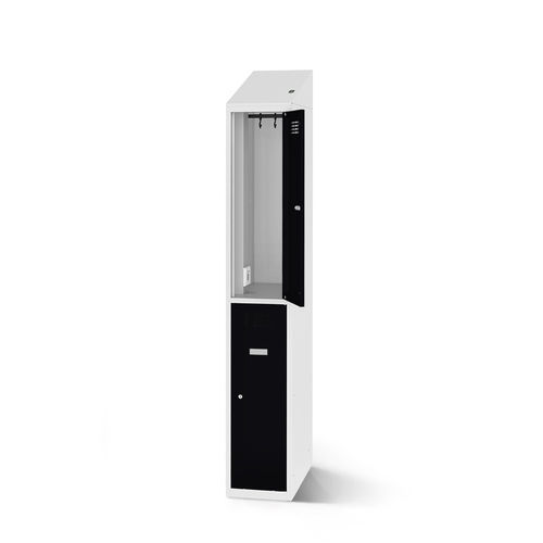 Stahlblech-Garderobenschrank - 1280-010200-0401112_V.445 - Lockeel - pulverbeschichteter Stahl / mit Ladestation für Smartphone und Tablet