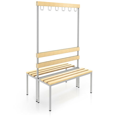 Moderne Bank für Umkleideraum - 1341-000001-1502526 - Lockeel - Kunststoff / Stahl / Holz