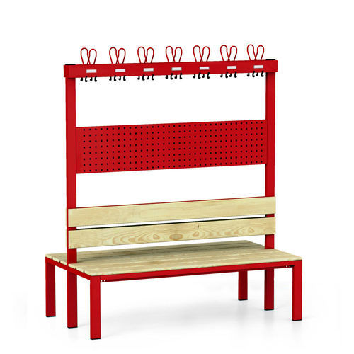Moderne Bank für Umkleideraum - 1342-000020-1502426_V.552 - Lockeel - Kunststoff / Stahl / Holz