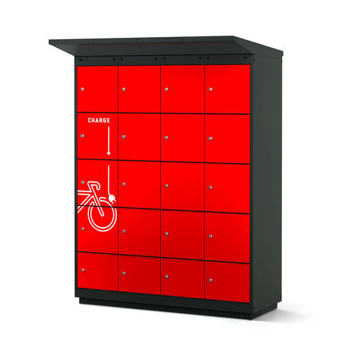 Ladestation für Elektrofahrräder - 2663-040501-1601114_V.1603 - Lockeel - fur Elektroscooter / galvanisiertem Stahl / gesichert
