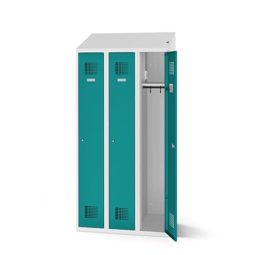 Blech-Garderobenschrank - 1180-030100-0901112_V.459 - Lockeel - pulverbeschichteter Stahl / für Sportanlage / mit Ladestation für Smartphone und Tablet