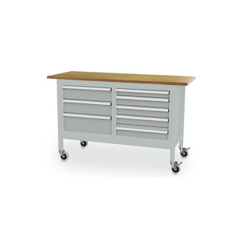Werkbank / pulverbeschichteter Stahl - 3151-CL6635MKW15_V.1436 - Lockeel - Buche / Aluminium / Industrie