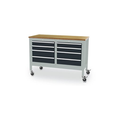 Aluminium-Werkbank - 3151-CL6644MKW13_V.1424 - Lockeel - Buche / pulverbeschichteter Stahl / für industrielle Nutzung