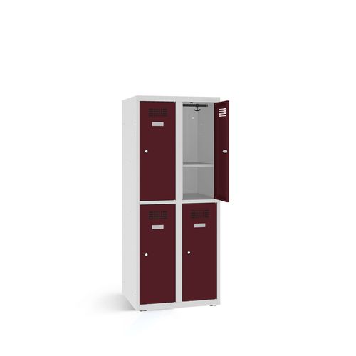 Stahlblech-Garderobenschrank - 1220-020215-0601112_V.439 - Lockeel - pulverbeschichteter Stahl / mit Schlüssel / für Gewerbegebrauch