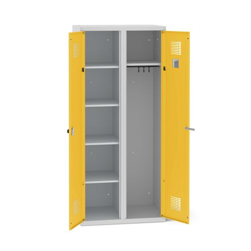 Moderner Kleiderschrank - 1140-020121-0801112_V.455 - Lockeel - pulverbeschichteter Stahl / mit Schwingtür / für Büro