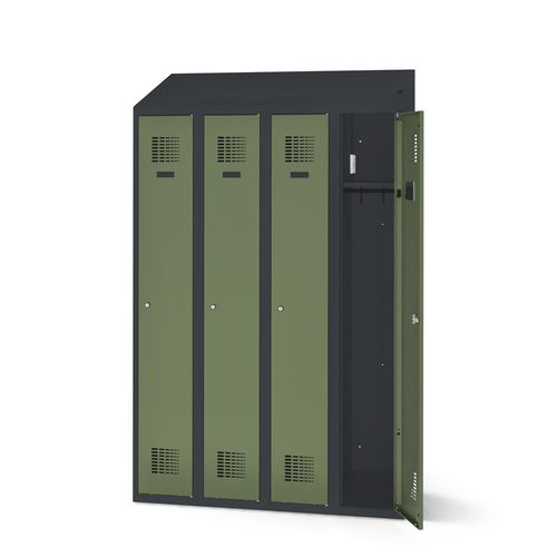 Stahl-Garderobenschrank - 1180-040100-1201112_V.437 - Lockeel - Stahlblech / pulverbeschichteter Stahl / mit Schlüssel
