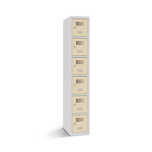 Stahlblech-Garderobenschrank - 2110-010600-0401112_V.491 - Lockeel - pulverbeschichteter Stahl / mit Schlüssel / Münz