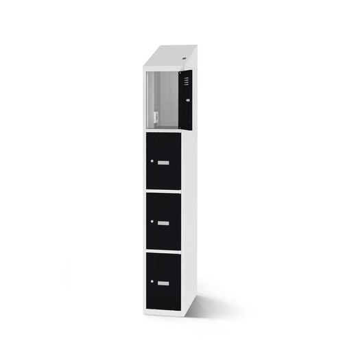 Stahl-Garderobenschrank - 2180-010400-0401112_V.463 - Lockeel - Stahlblech / pulverbeschichteter Stahl / mit Schlüssel