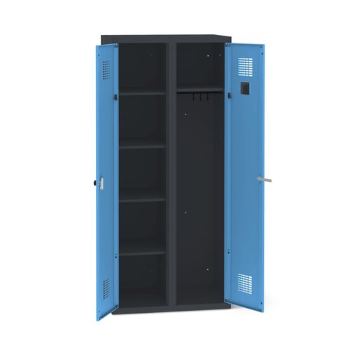 Stahl-Garderobenschrank - 1140-020121-0601112_V.447 - Lockeel - Stahlblech / pulverbeschichteter Stahl / für Büro