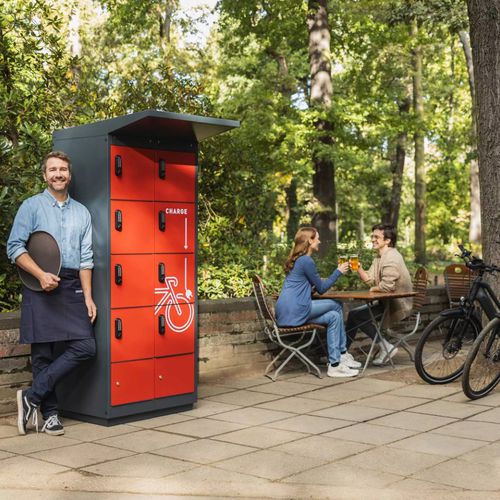Ladestation für Elektrofahrräder - 2663-020502-0801114_V.1595 - Lockeel - fur Elektroscooter / pulverbeschichteter Stahl / galvanisiertem Stahl