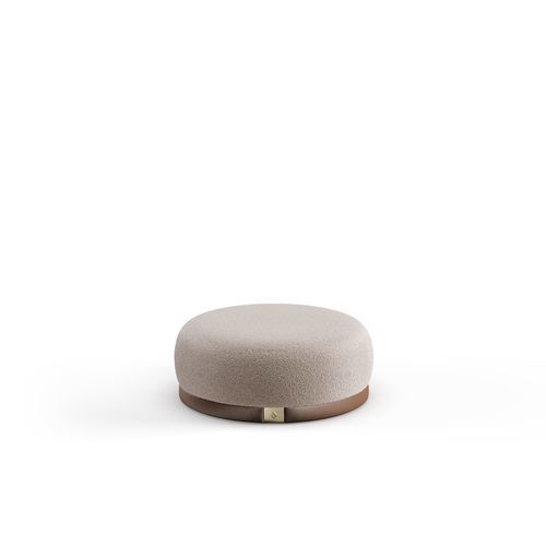Modernes Sitzkissen - URBAN Pouf - Bablanc - Stoff / Holz / Nussbaum