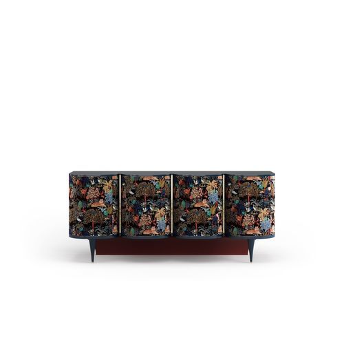 Modernes Sideboard - PIGALLE - Bablanc - poliertes Messing / Massivholz / maßgefertigt