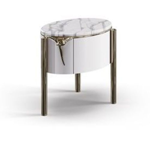 Moderner Nachttisch - SNAKE NIGHTSTAND - Bablanc - Messing / Marmor / Gestell aus Messing